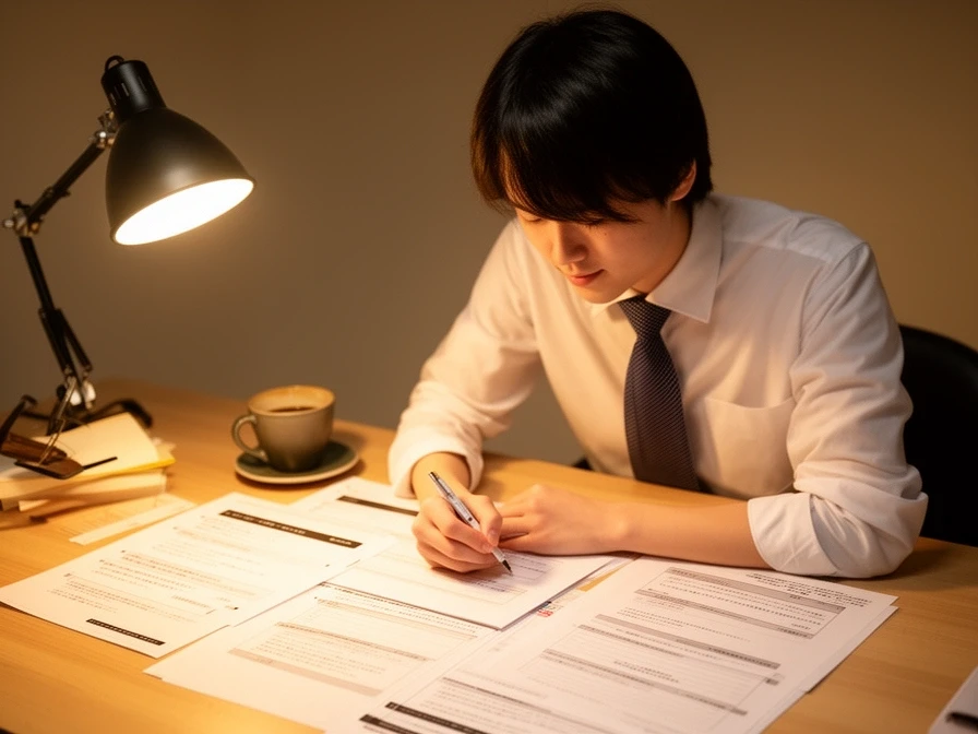 デスクでメールを学ぶ受講生のイメージ